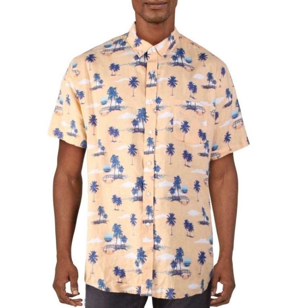 Club Room Mens Linen Blend Button Shirt